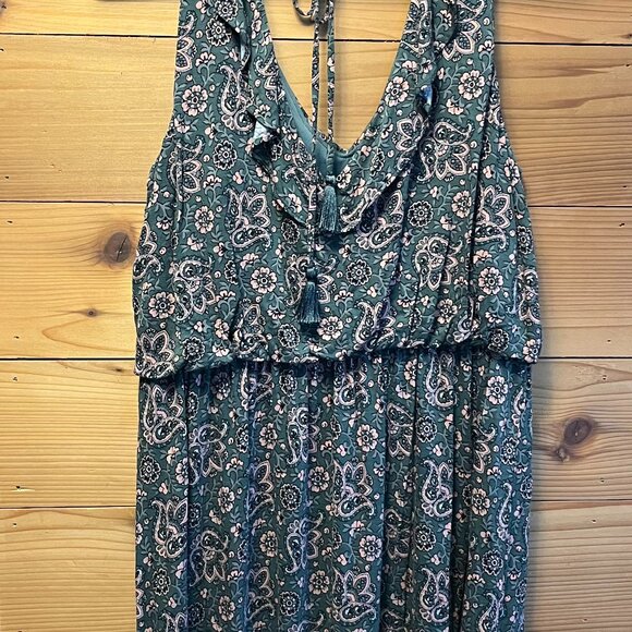 LOFT Green and Pink Paisley Dress - L - Picture 5 of 6